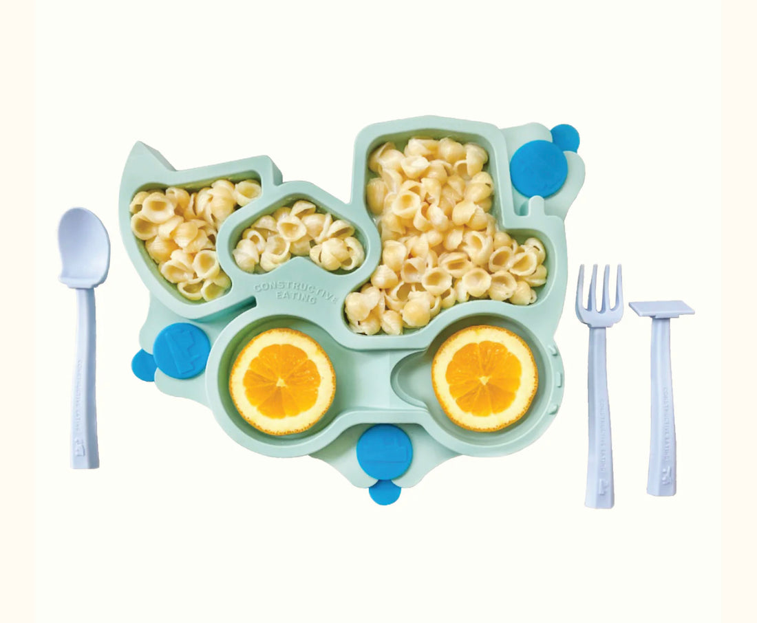 Plato CE Entrenador Tractor con cubiertos