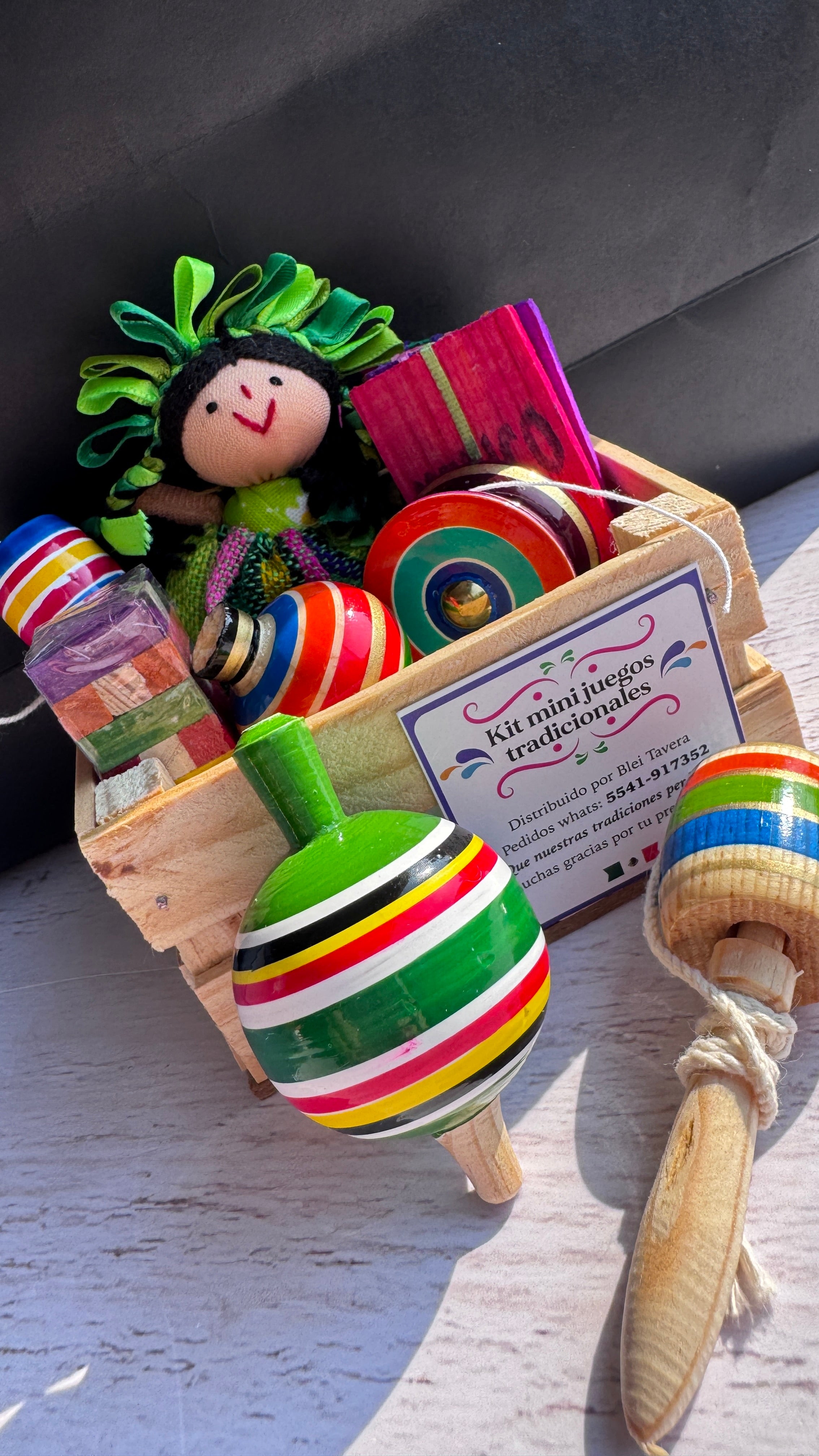 Kit Juegos Mini Tradicionales Huacal Mini MLele Pirinola