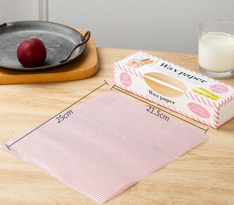 Papel Encerado Wax Paper Rayas Rojas