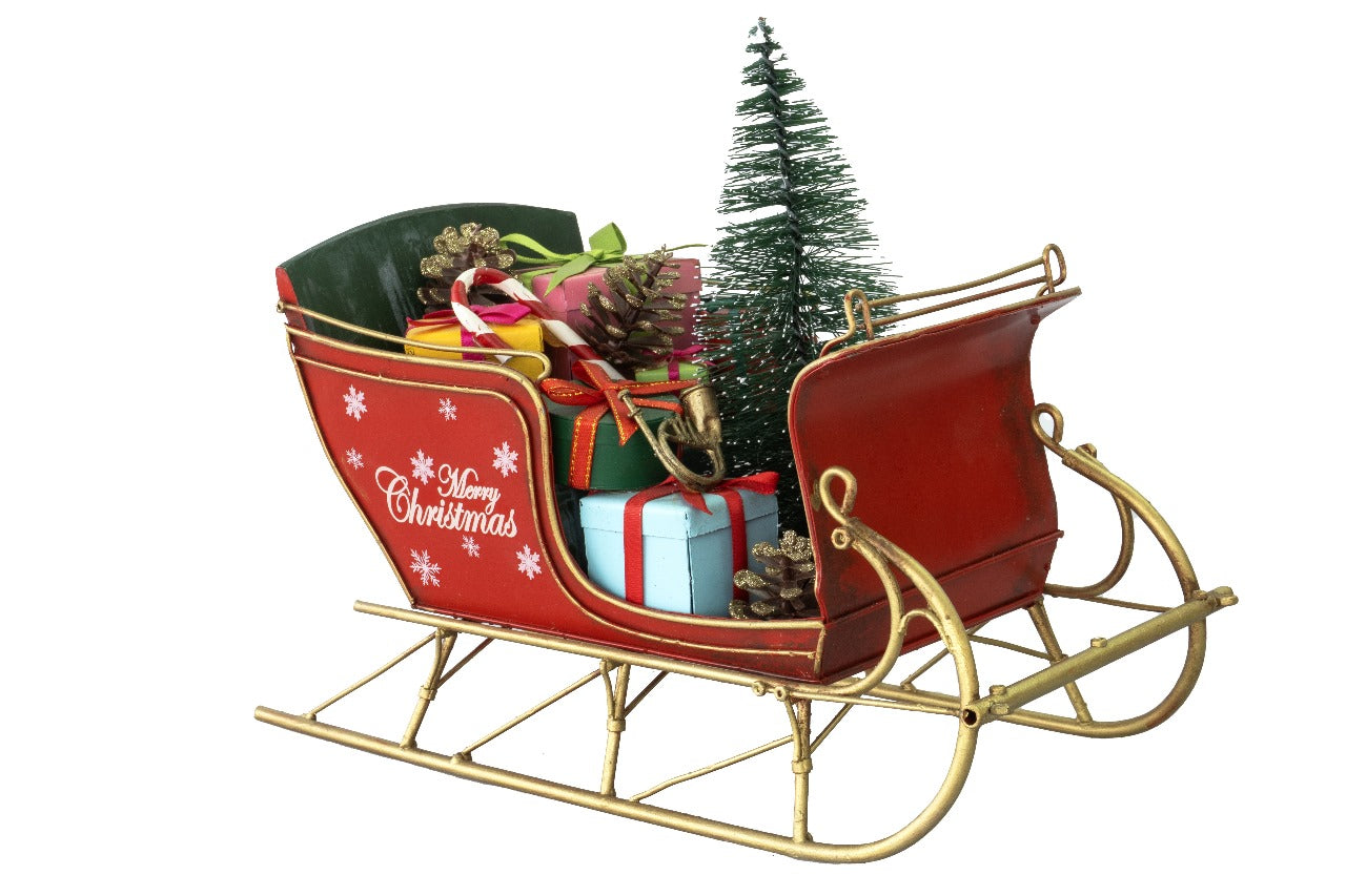 The Elf Hut Trineo Rojo Grande