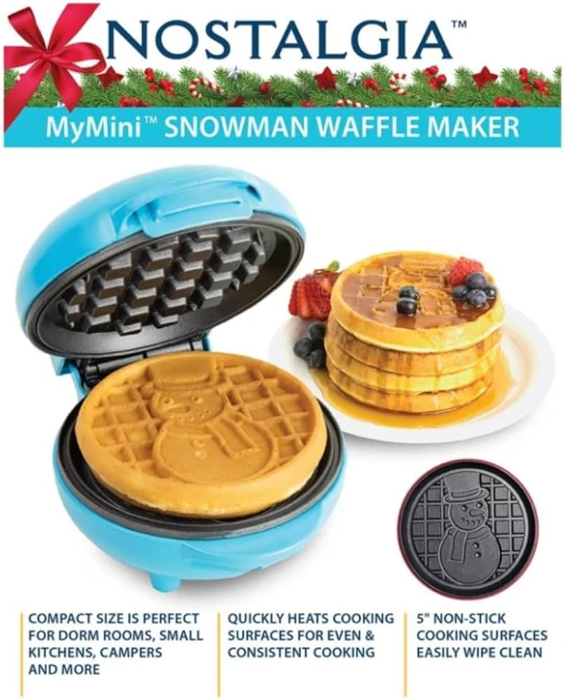 Wafflera Nostalgia My Mini Muñeco de Nieve Navidad