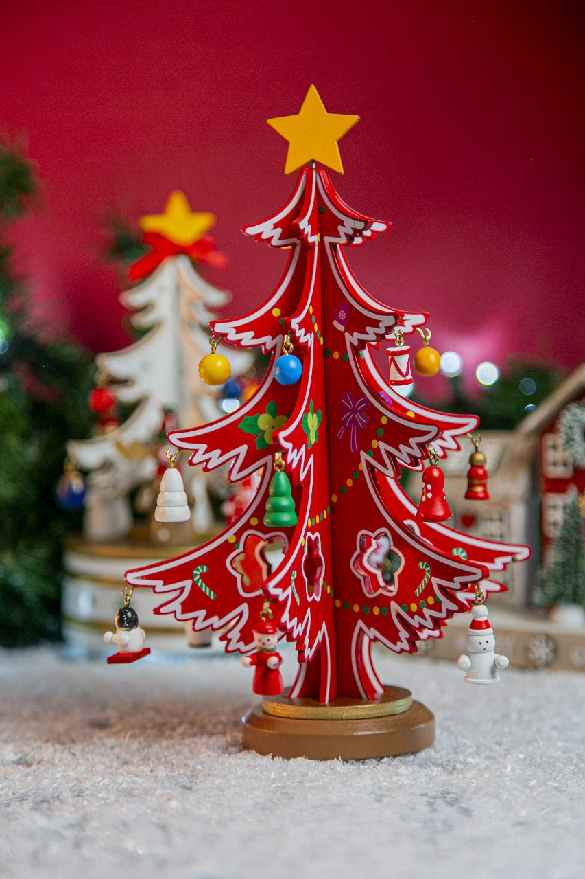 The Elf Hut Árbol Navidad Rojo