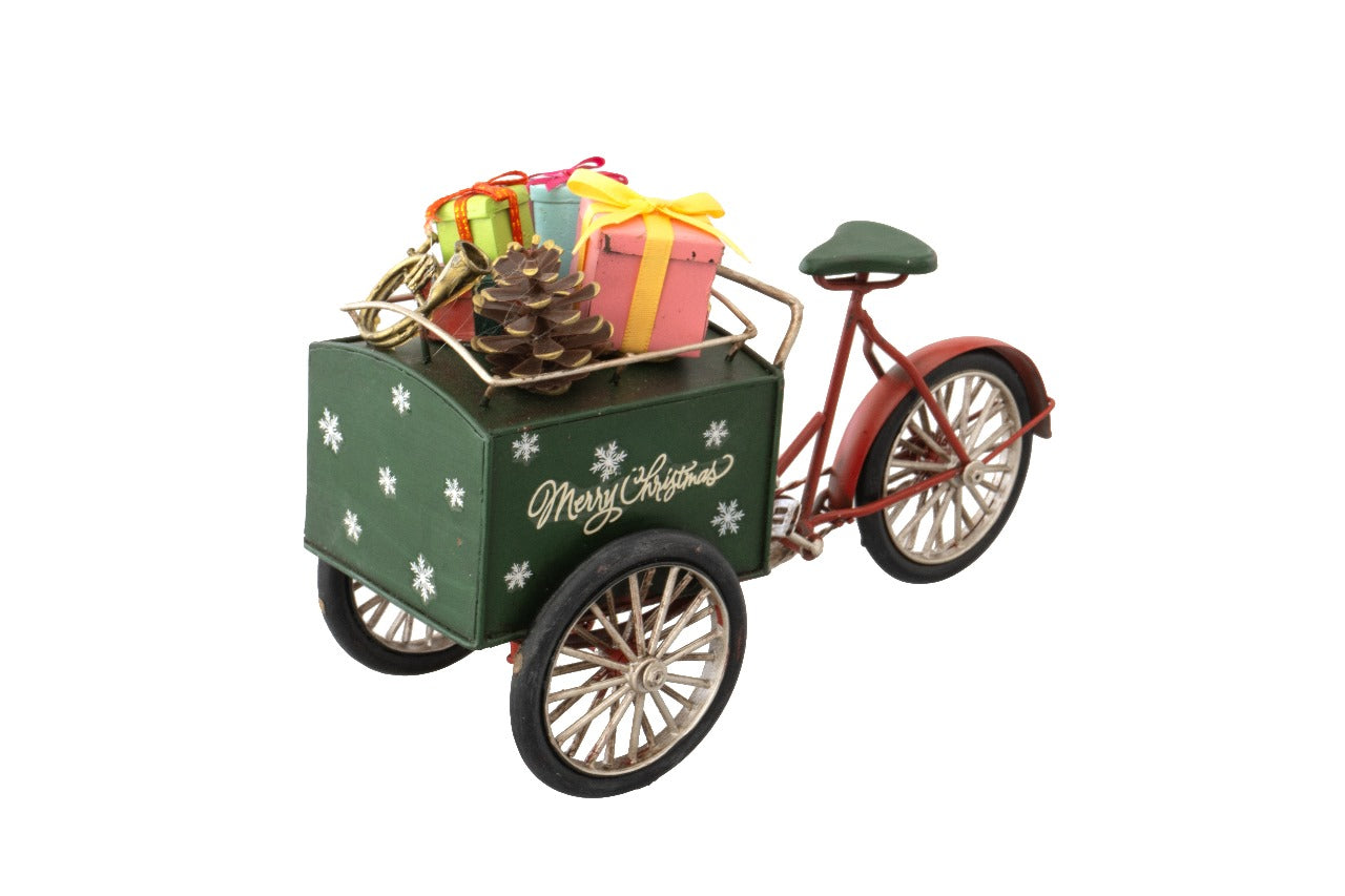 The Elf Hut Triciclo Verde con Regalos