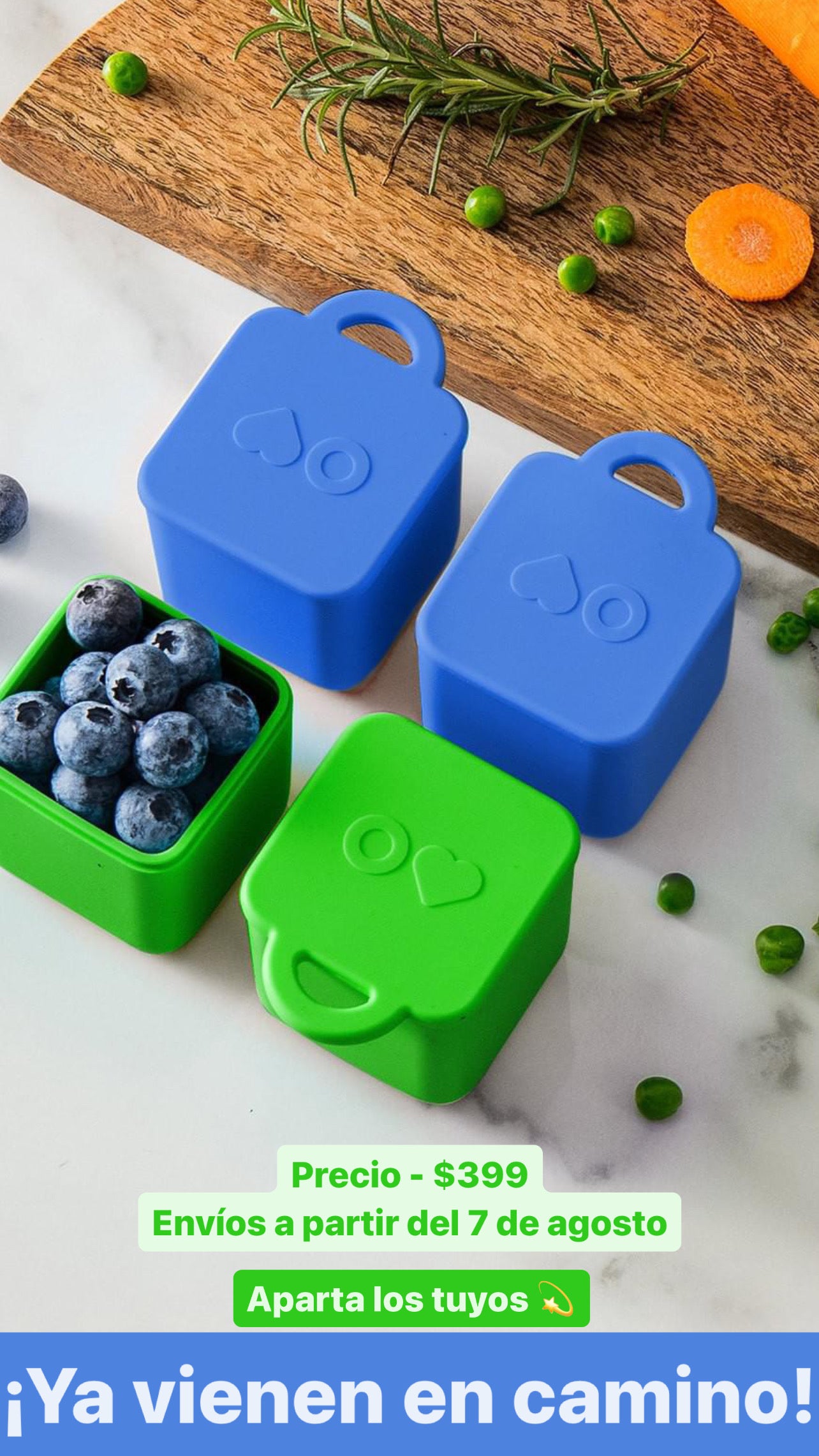 Juego de Contenedores OMIEDIP Omiebox Silicon con tapa NUEVO