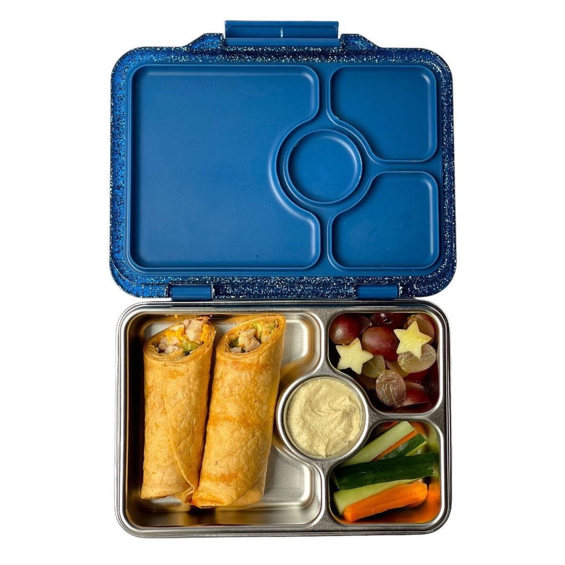 Lonchera Yumbox Pret Acero Inoxidable Azul GLITTER