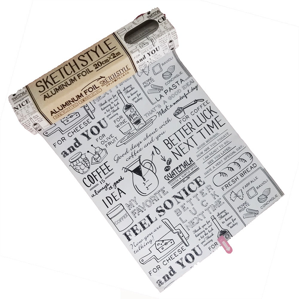Rollo de Papel Aluminio Sketch Style "Aluminum Foil"