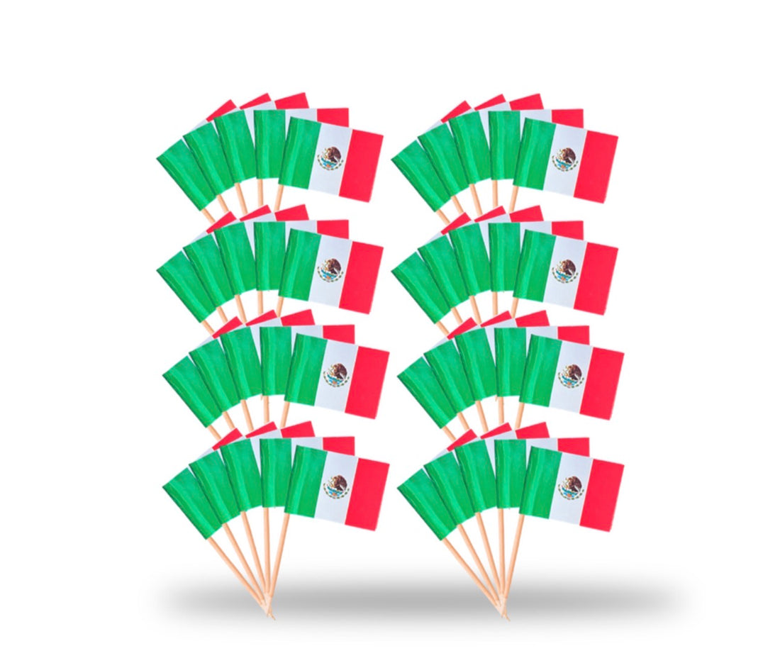 100 palillos bandera de México Mundial