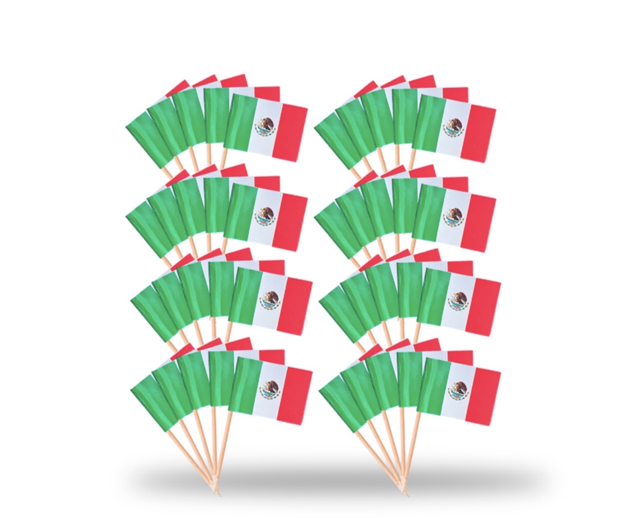 100 palillos bandera de México Mundial