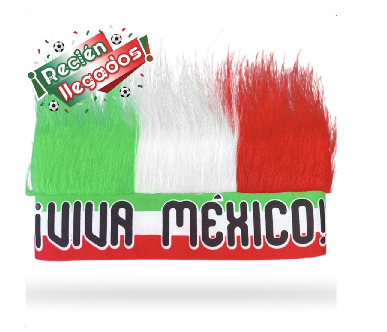 Mundial Banda con pelos tricolor ¡Viva México!