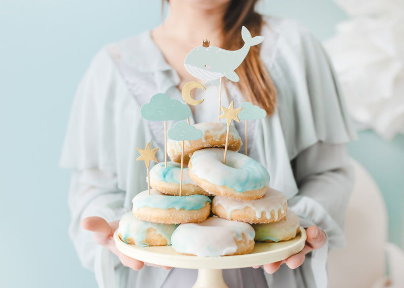 Cupcake Topper Ballena (7 piezas)