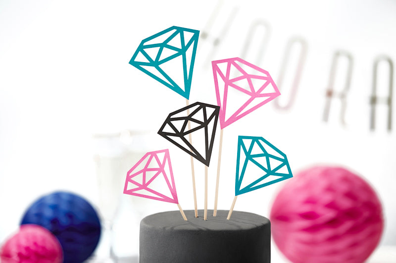 Cake Topper Diamantes (5 piezas)