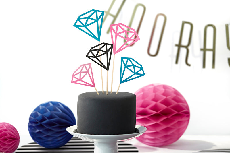 Cake Topper Diamantes (5 piezas)
