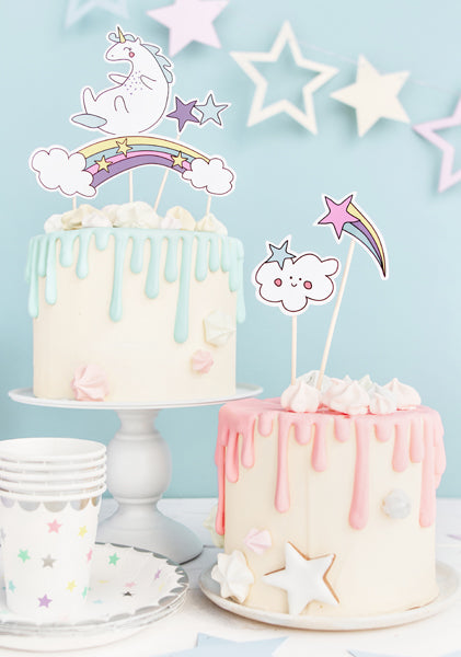 Cake Topper Unicornios (5 piezas)