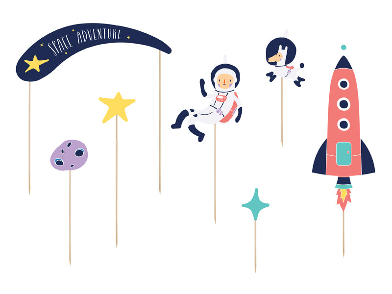 Cake Topper Espacio (7 piezas)