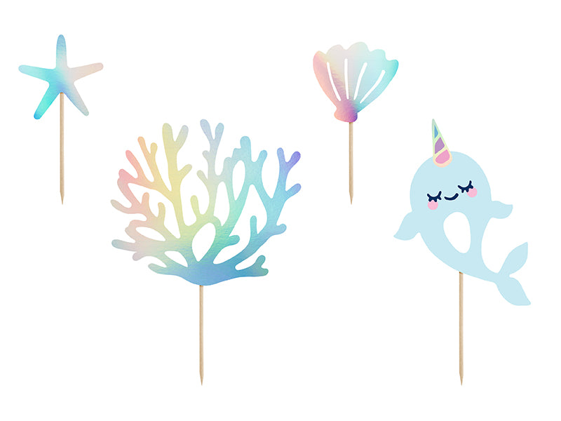 Cake Topper Narval (4 piezas)