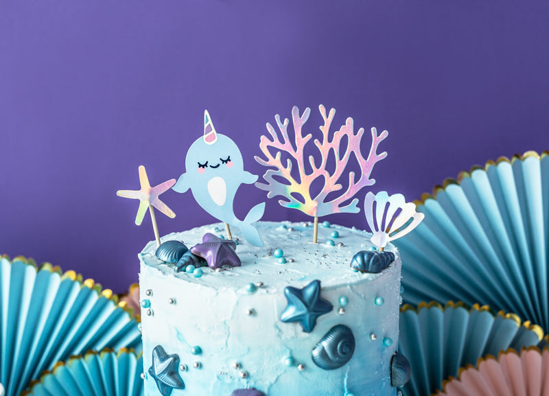 Cake Topper Narval (4 piezas)