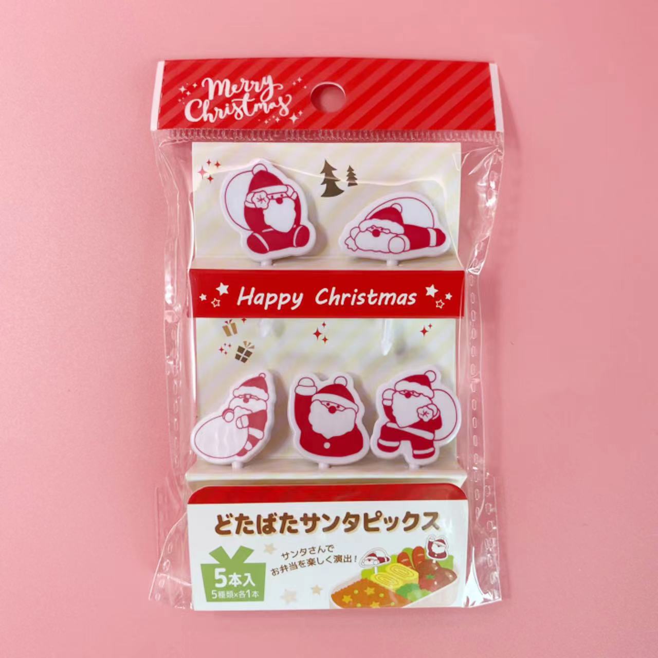 Palillos Santa Merry Christmas Red