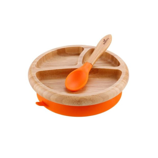 AVANCHY Plato de Bambú para Bebé con ventosa adherible