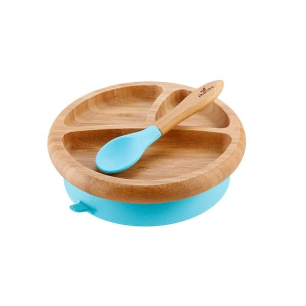 AVANCHY Plato de Bambú para Bebé con ventosa adherible