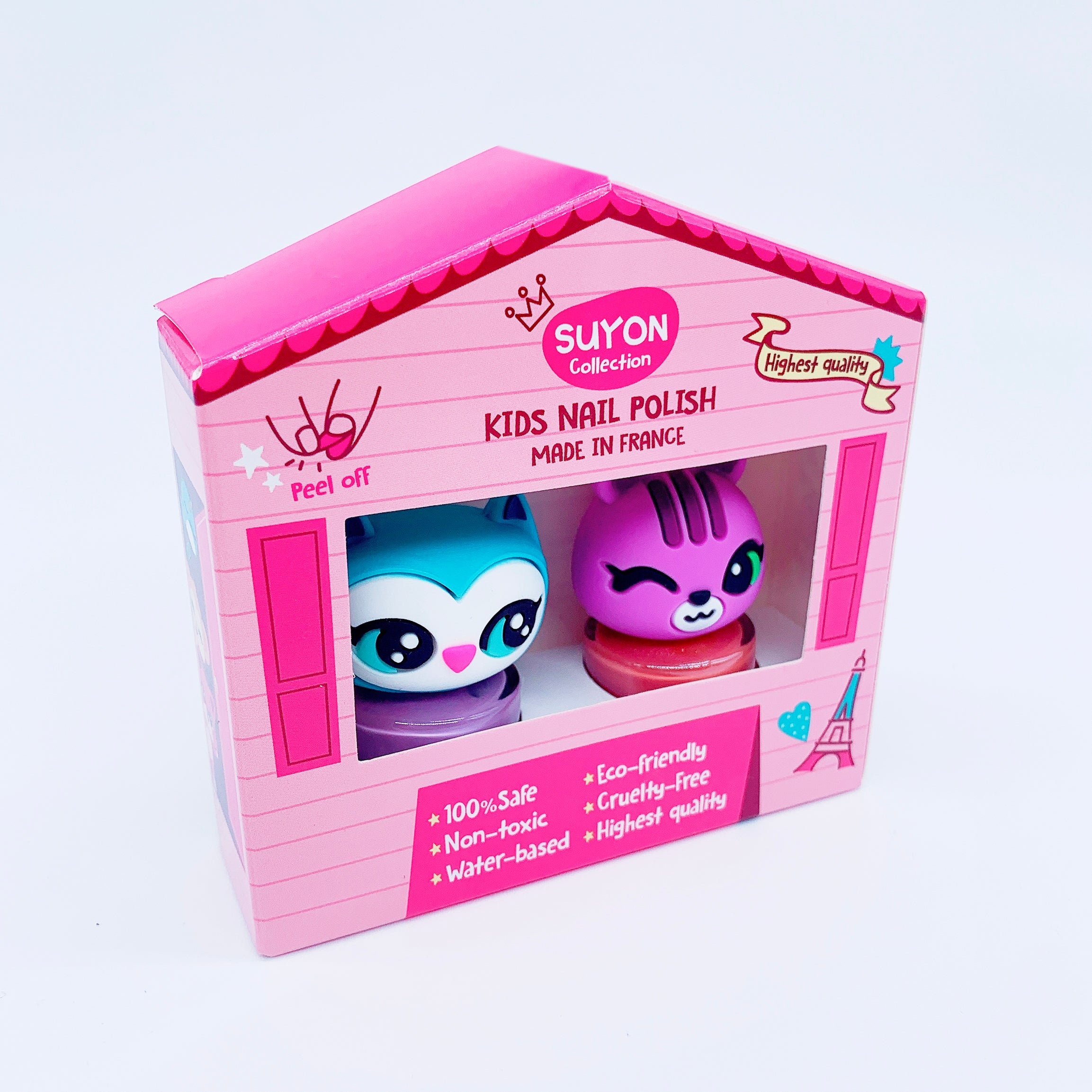 Set de 2- Barniz de Uñas Arong & Owila "Morado y Salmón"