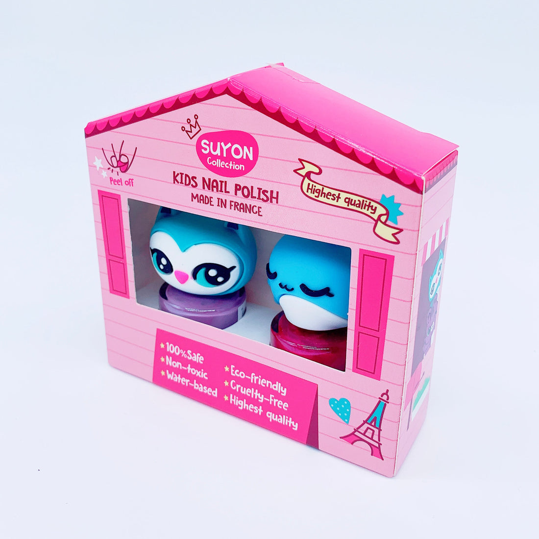 Set de 2- Barniz de Uñas Owlia & Free Nellie "Morado y Rojo Glitter Suave"