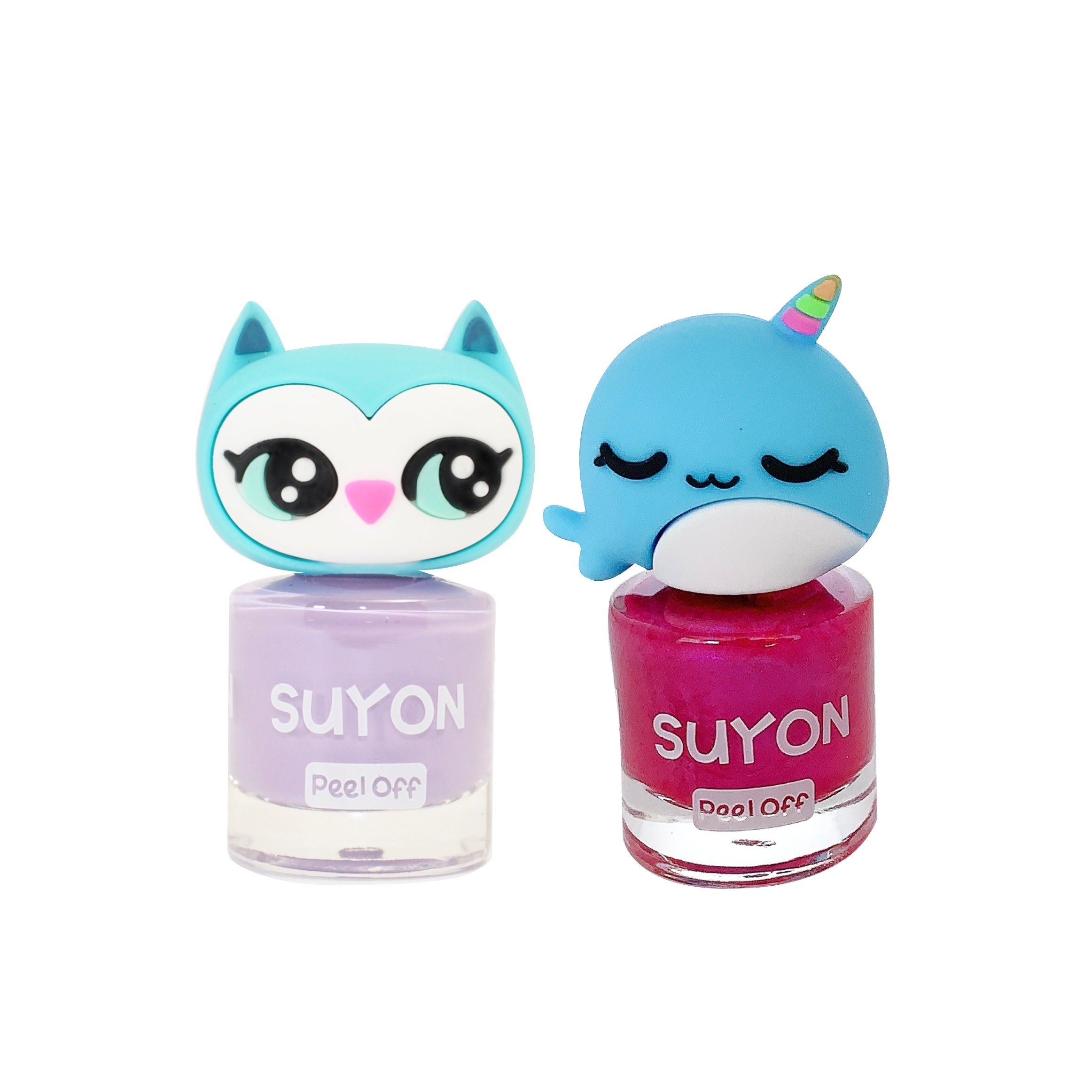 Set de 2- Barniz de Uñas Owlia & Free Nellie "Morado y Rojo Glitter Suave"