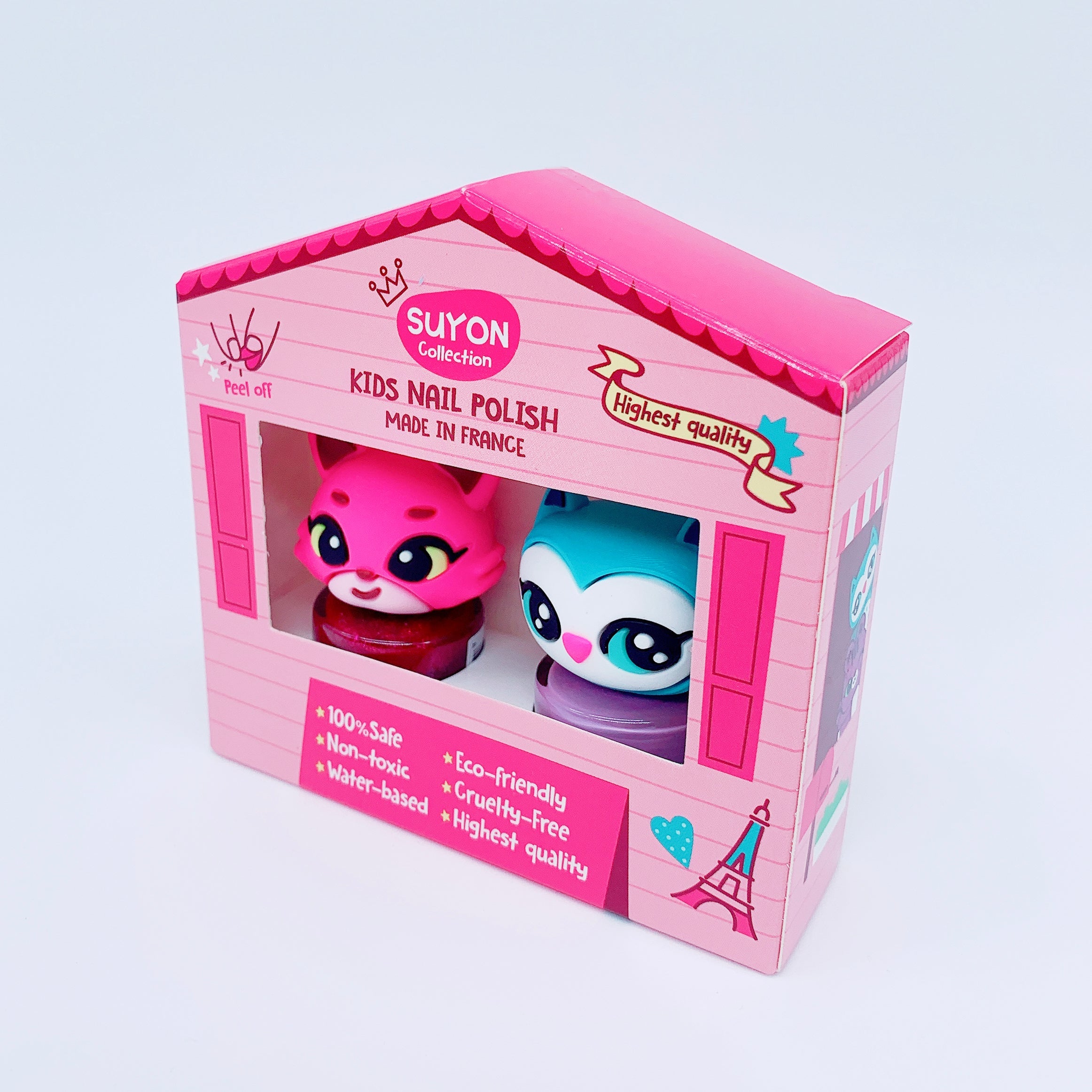 Set de 2- Barniz de Uñas Tina & Koko "Rojo obscuro y Rosa Claro"