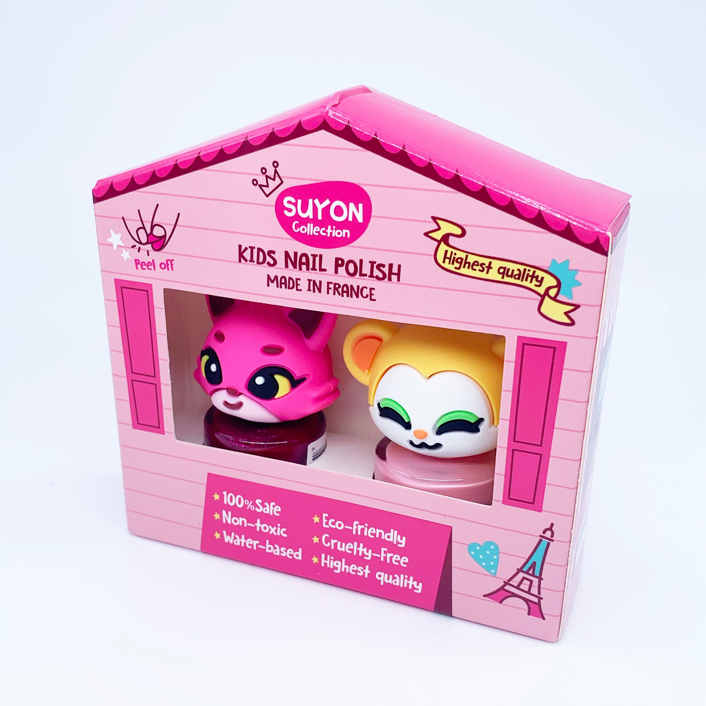 Set de 2- Barniz de Uñas Tina & Koko "Rojo obscuro y Rosa Claro"