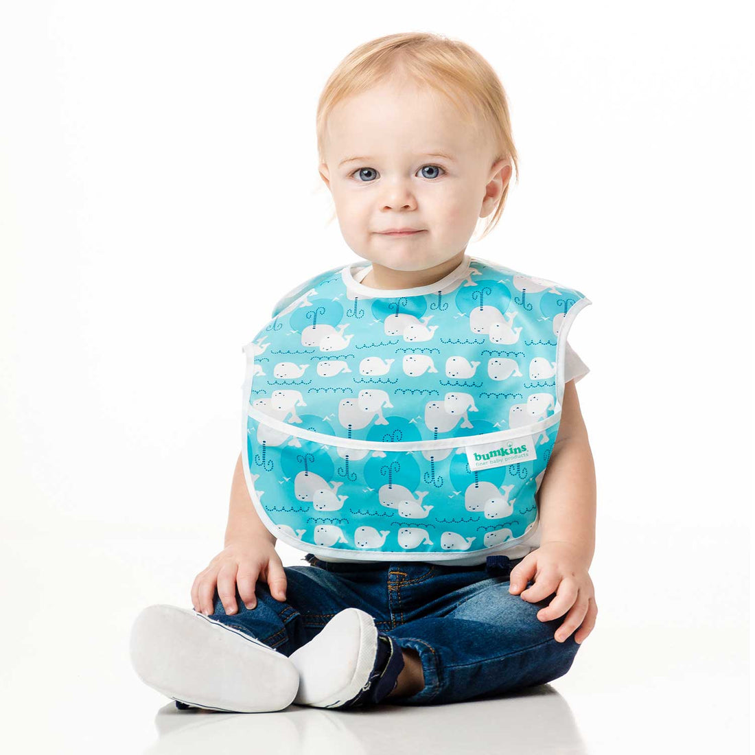 Babero "SuperBib" Baby Bumkins Impermeable Ballenas