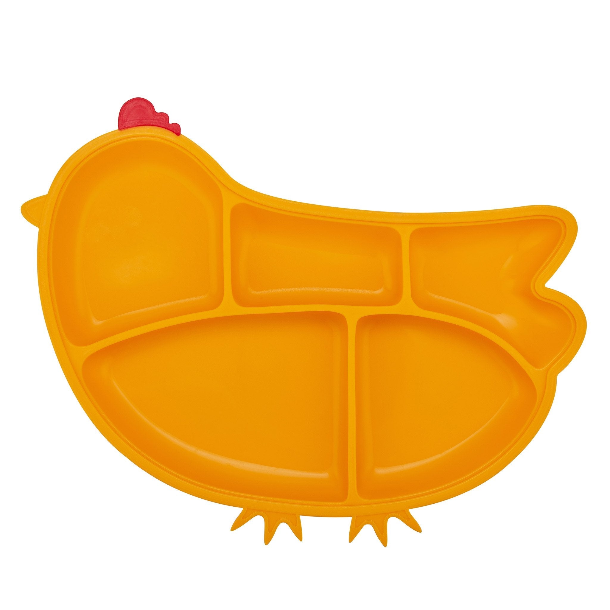 Plato de silicón Innobaby en forma de gallina (5 divisiones) con succión inferior