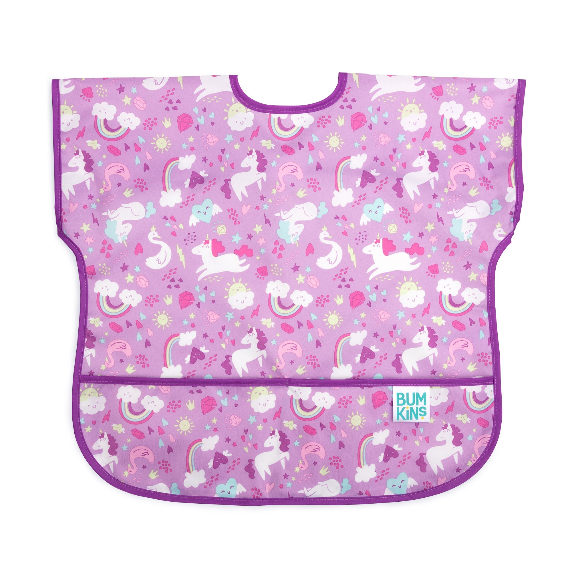 Babero Junior Manga Corta Bumkins Impermeable Unicornios