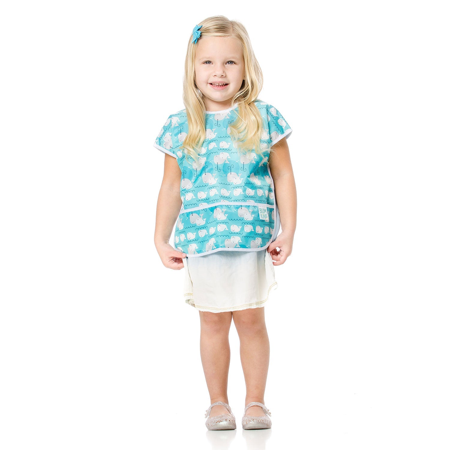 Babero Junior Manga Corta Bumkins Impermeable Ballenas