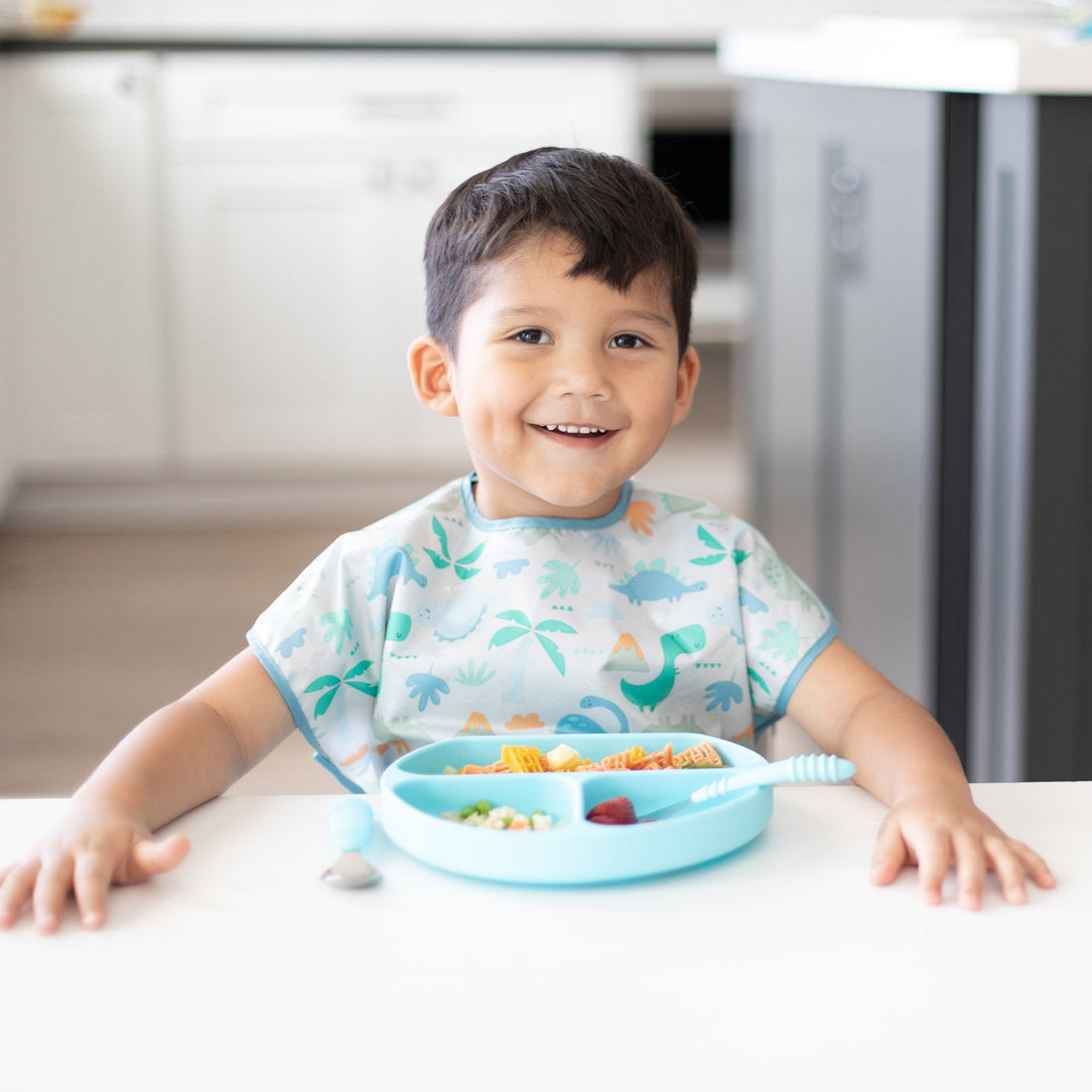 Babero Manga Corta Smock Bumkins Impermeable Dinos