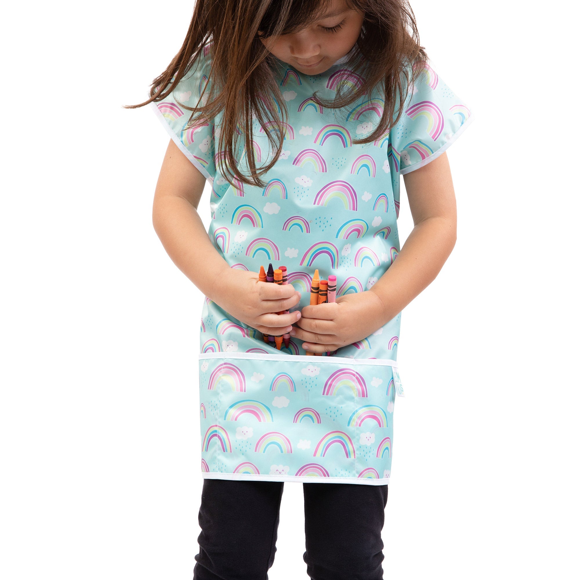 Babero Manga Corta Smock BUMKINS Impermeable Arcoiris