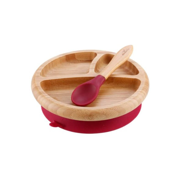 AVANCHY Plato de Bambú para Bebé con ventosa adherible
