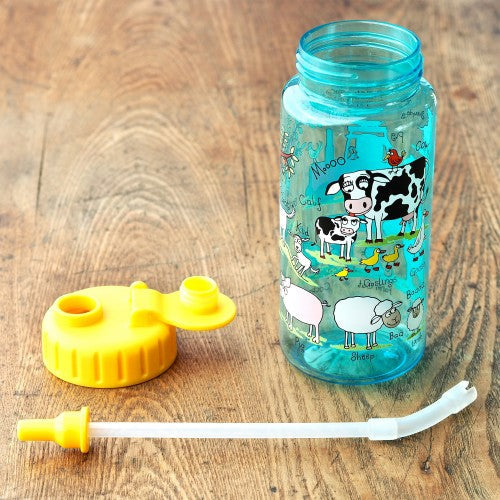 Botella Tyrrel Katz Granja 400 ml con popote Kids