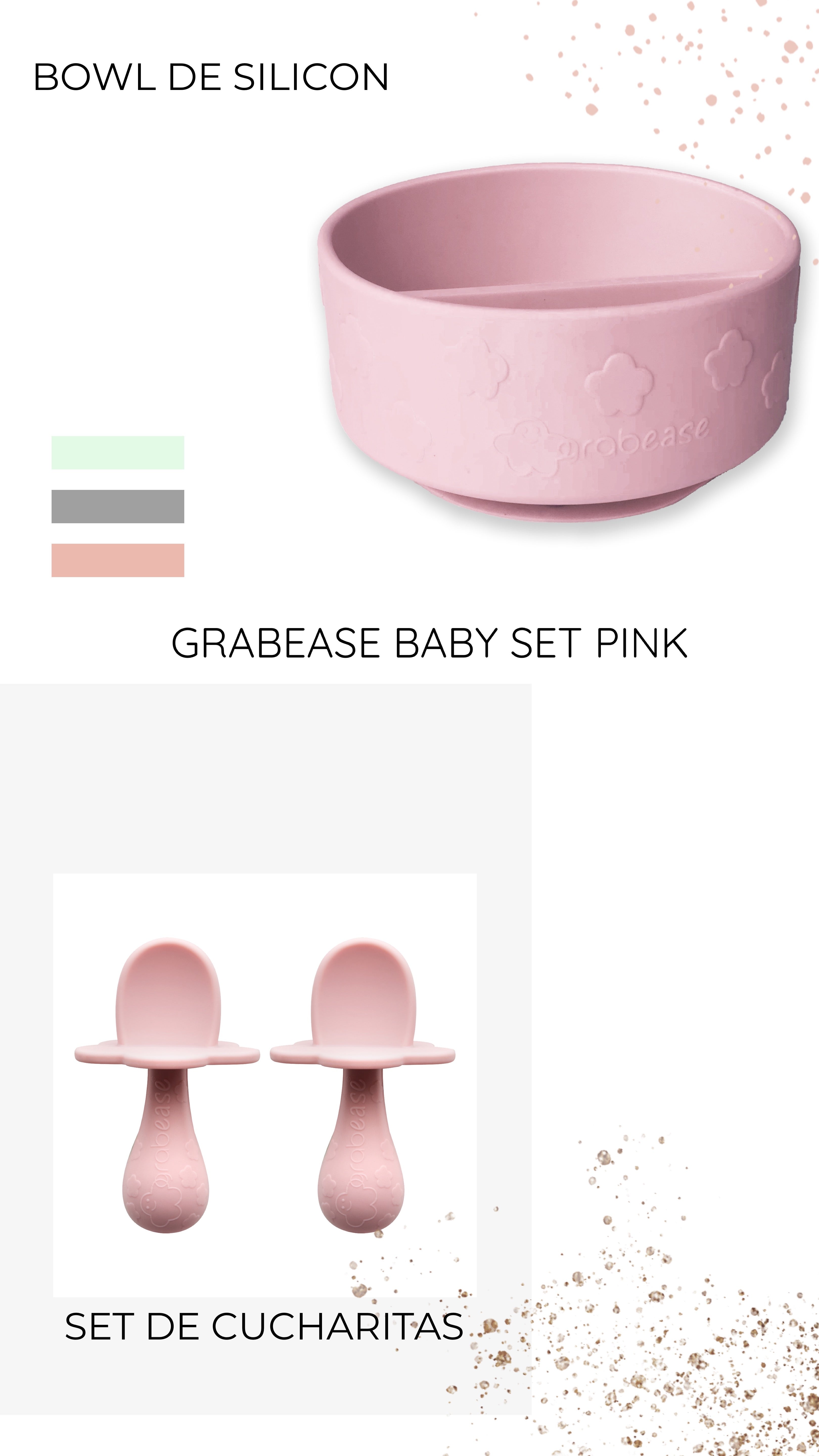 Juego de cubiertos y plato GRABEASE para bebés
