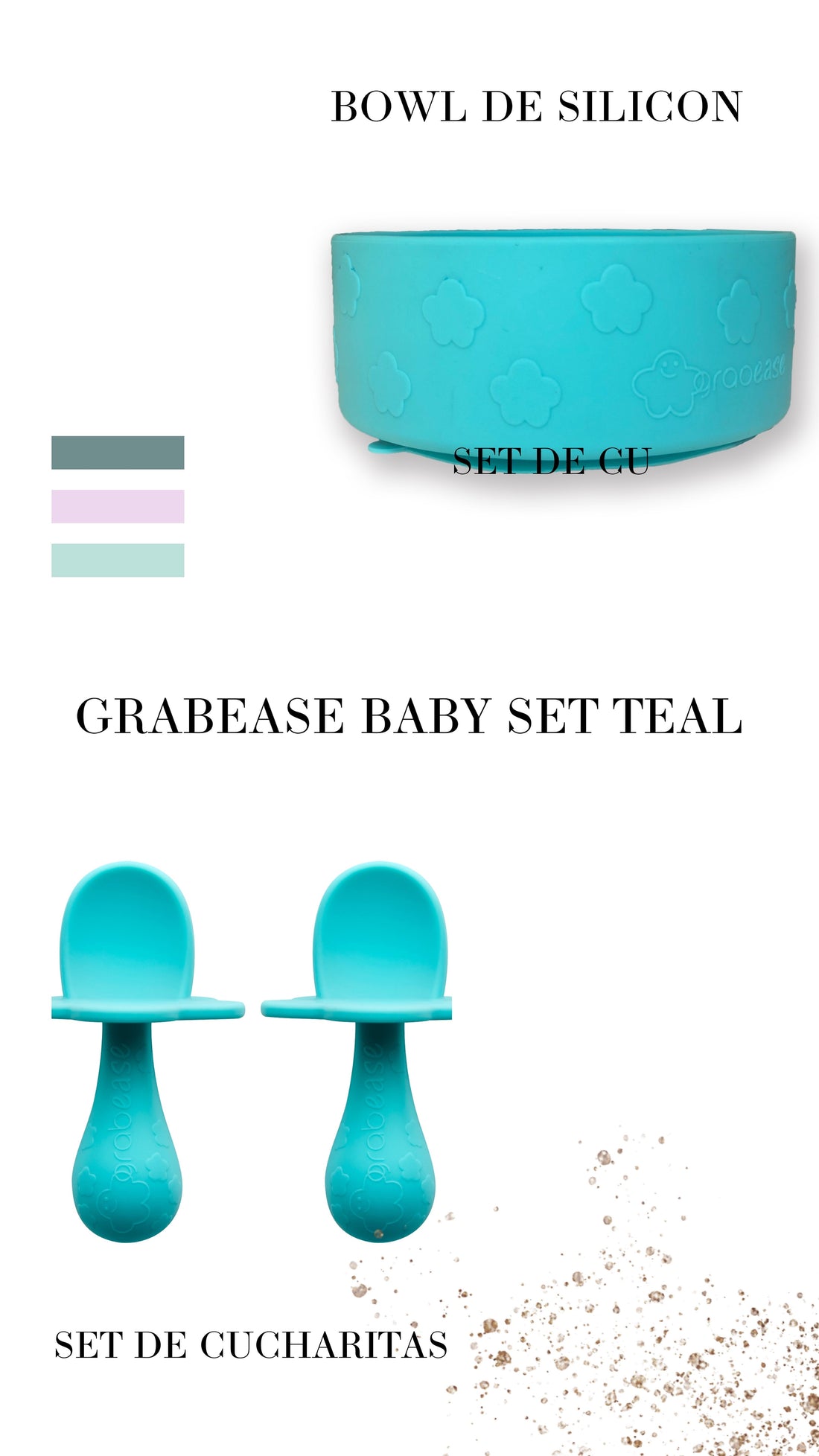 Juego de cubiertos y plato GRABEASE para bebés