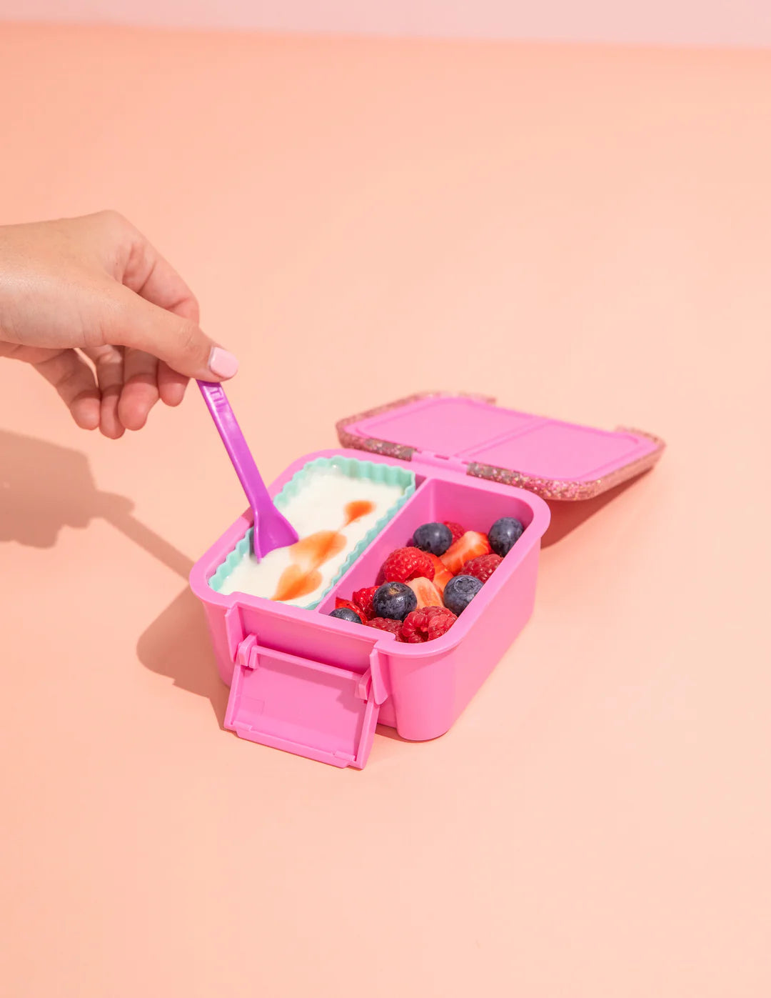 Lonchera MONTII Lunch Box Bento Two Kids Glitter Rosa