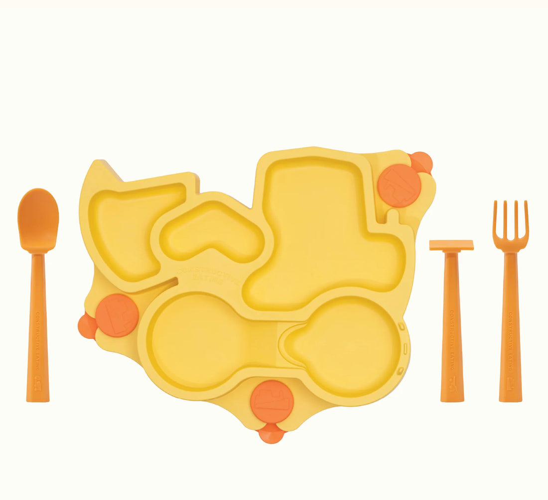 Plato CE Entrenador Tractor con cubiertos