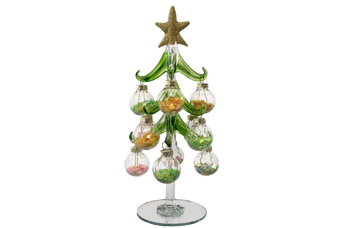 The Elf Hut Árbol Navidad Verde Esferas