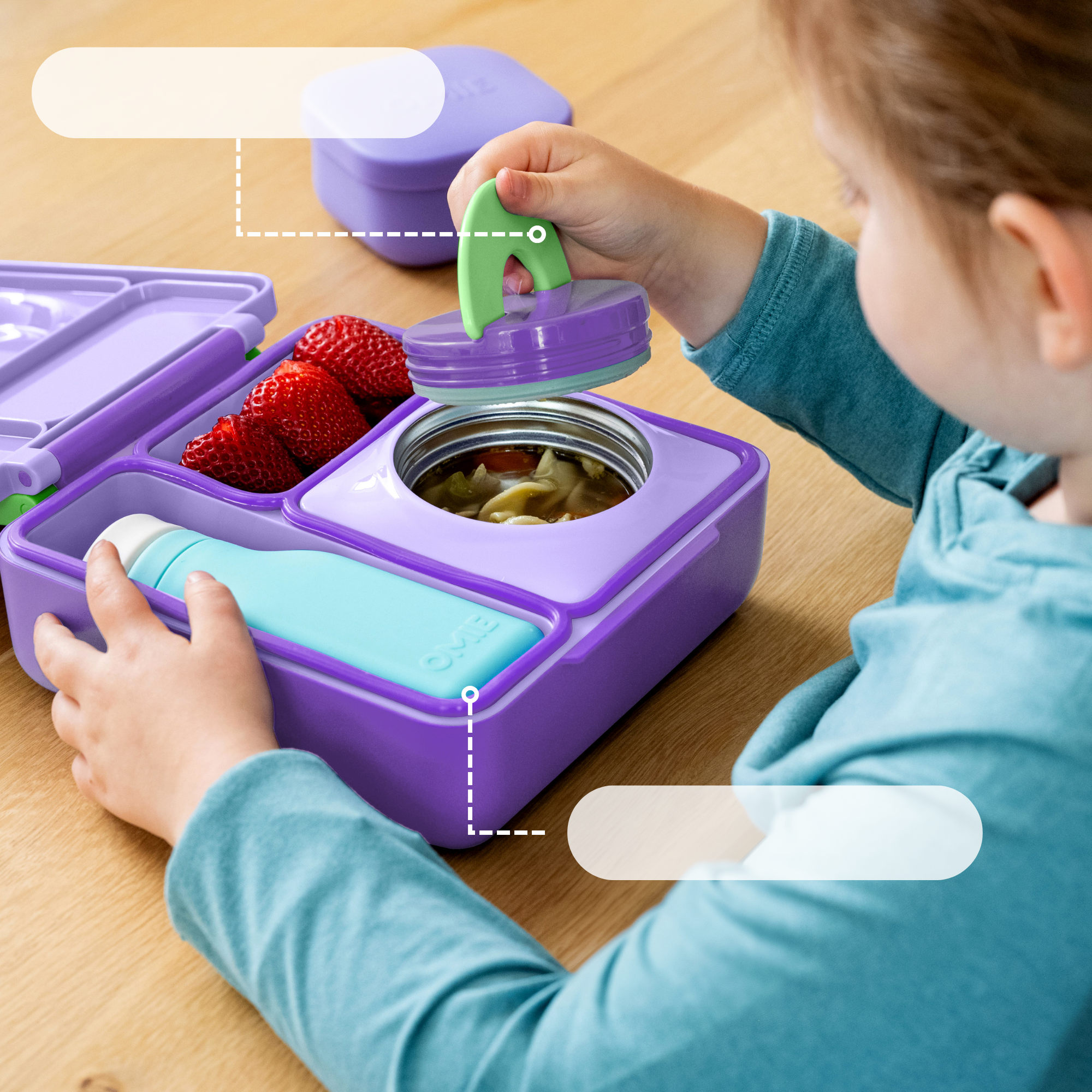 PREVENTA Lonchera Térmica Omiebox Bento Box con Aislamiento Térmico Lila