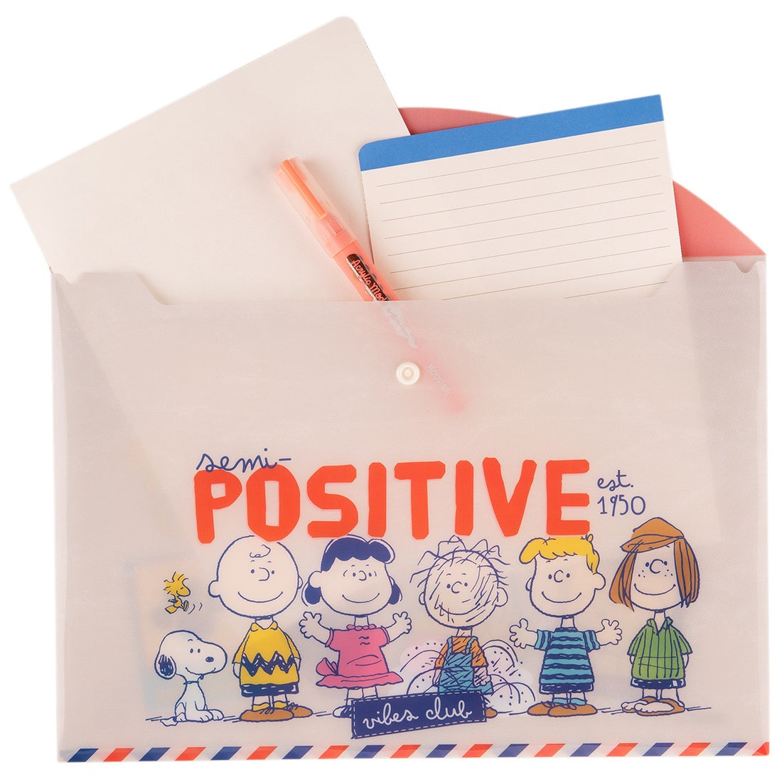 PRETTY NOTES  SOBRE A4 CON BOTON SNOOPY