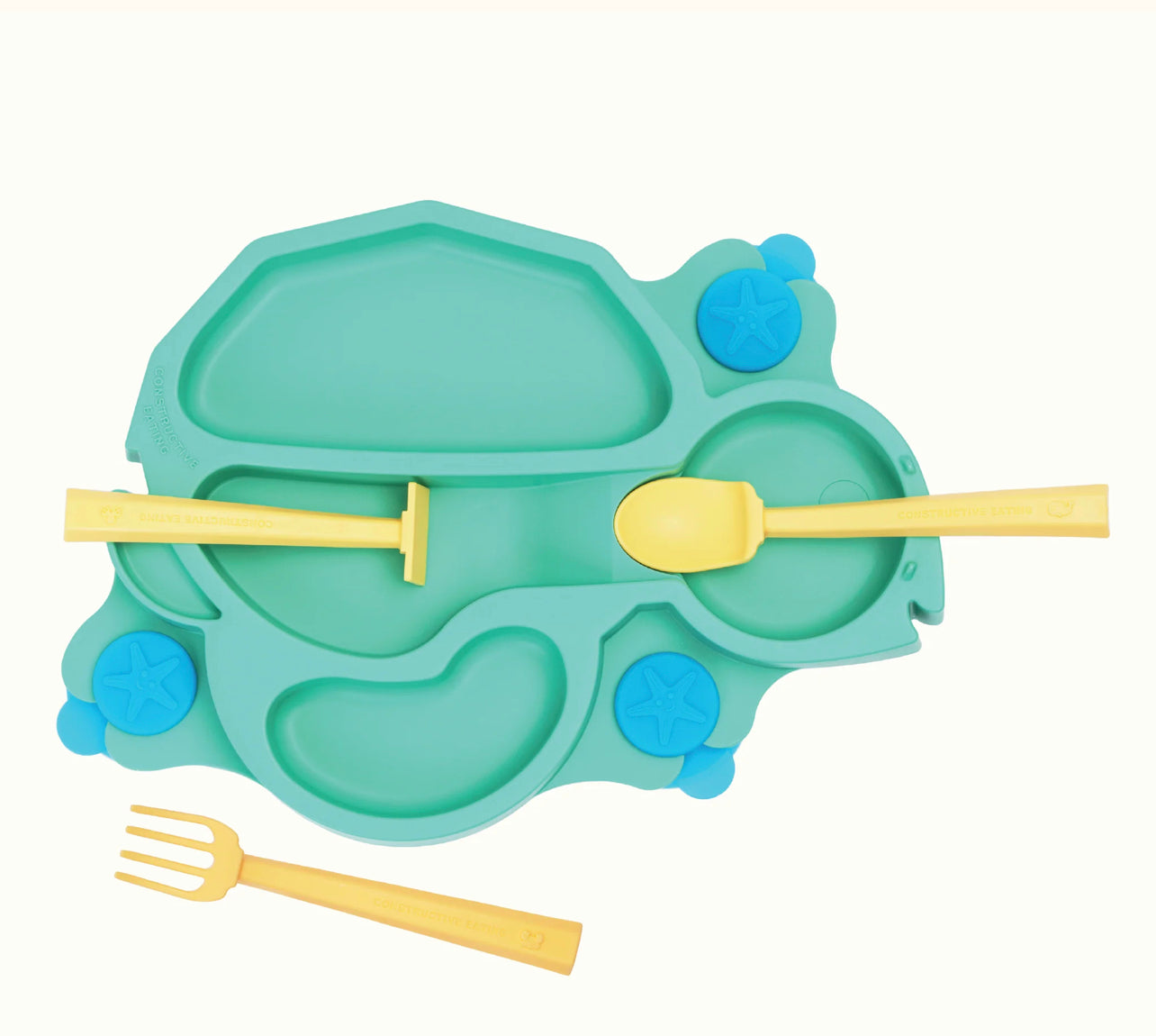 Plato CE Entrenador Tortugas con cubiertos