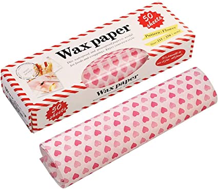 Papel Encerado Wax Paper Corazones