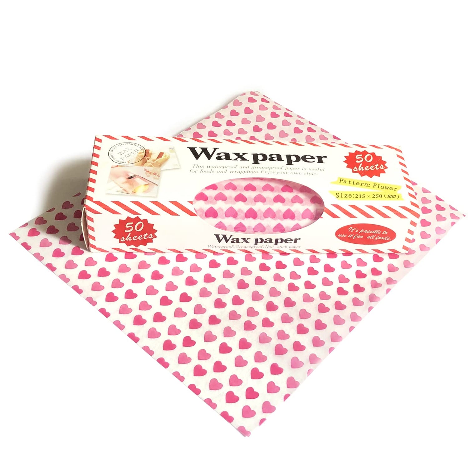 Papel Encerado Wax Paper Corazones