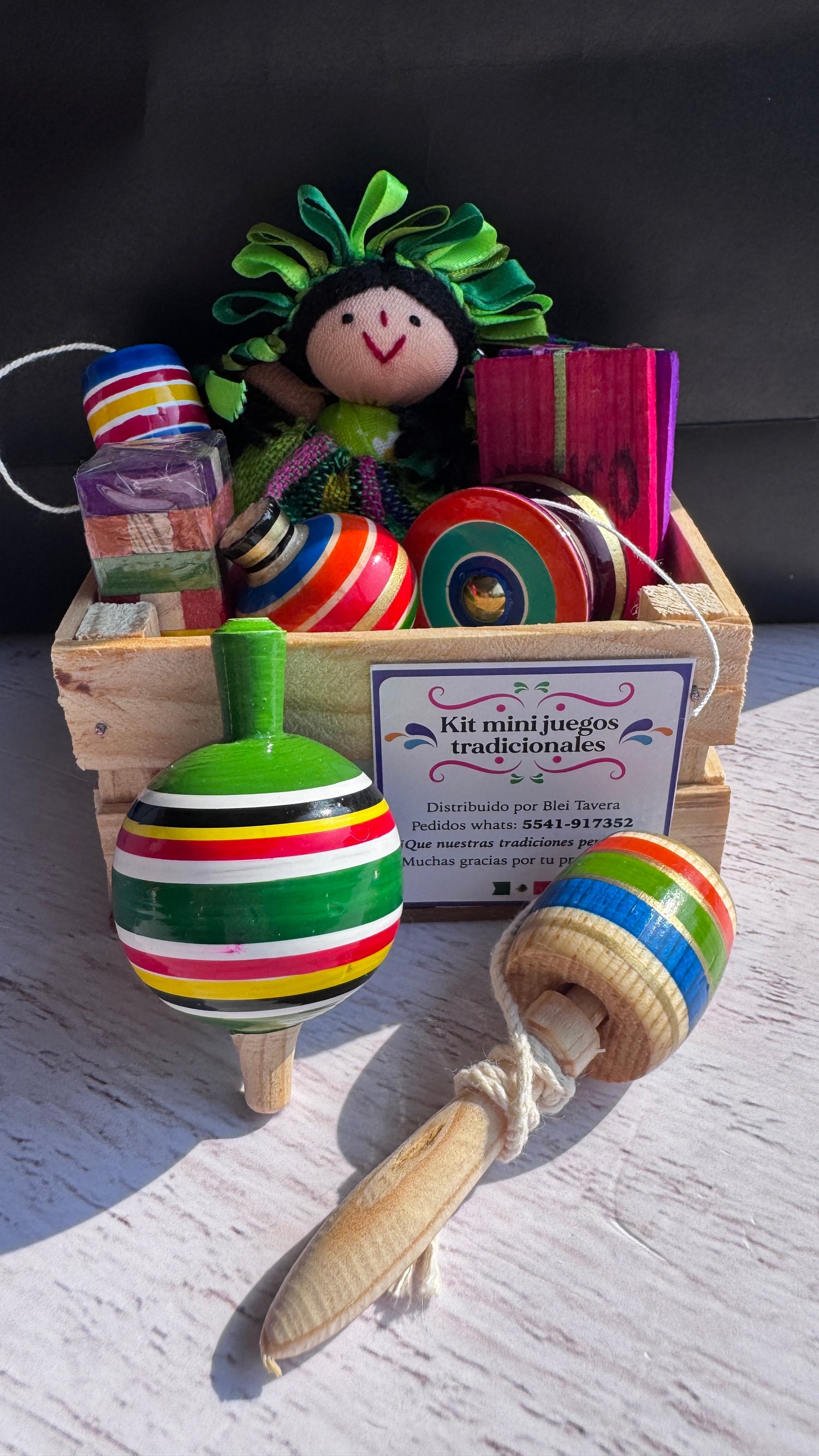 Kit Juegos Mini Tradicionales  Huacal Mini MLele Pirinola