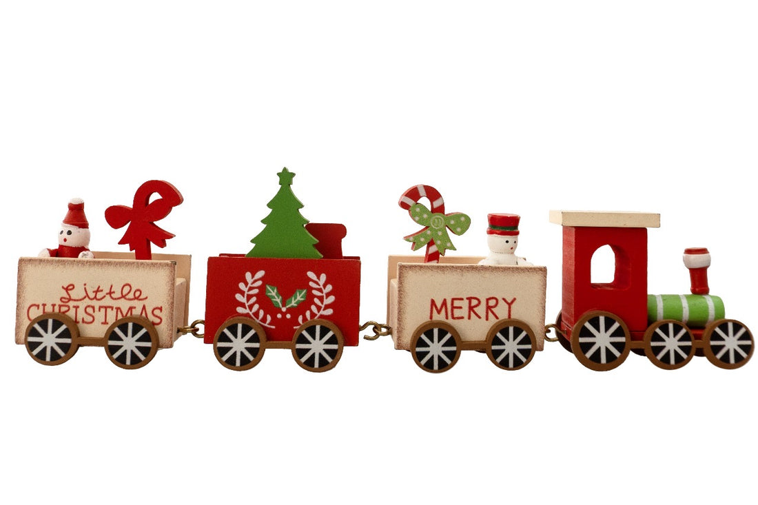 The Elf Hut Tren Rojo y Crema