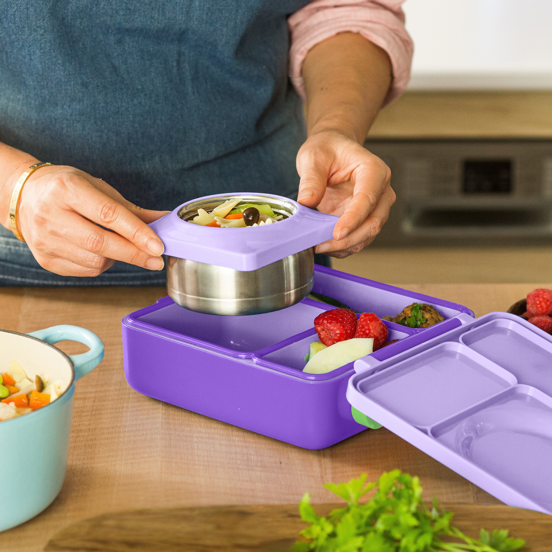 PREVENTA Lonchera Térmica Omiebox Bento Box con Aislamiento Térmico Lila