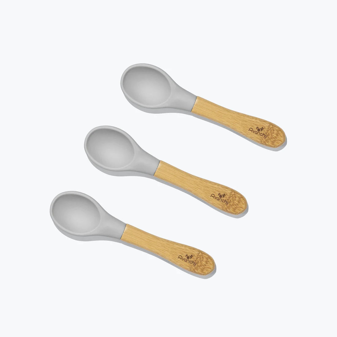 Set de Cuatro Cucharas AVANCHY Gris de Bambú Infantil
